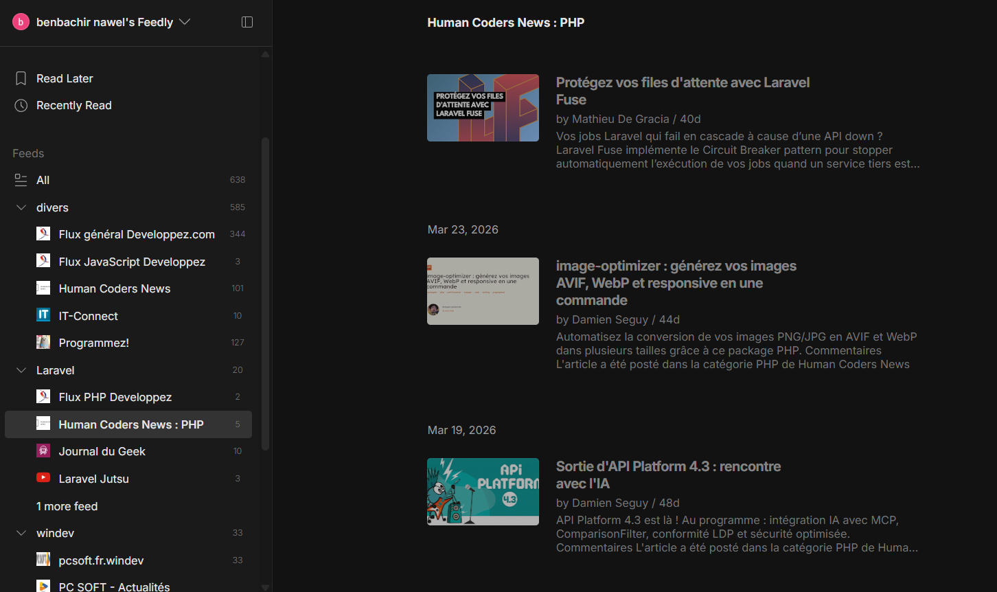 Interface Feedly.